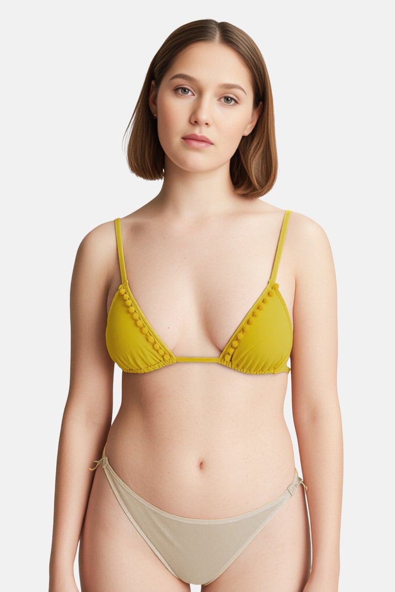 Billabong Women Plain Bikini Bottom, Mustard - Image 1